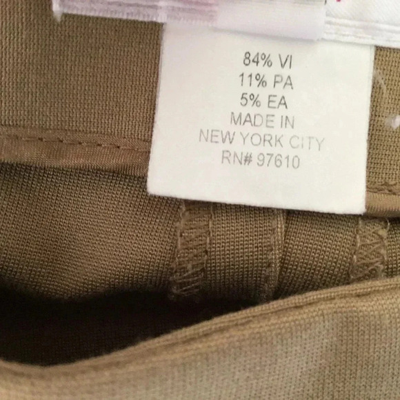 Leggiadro camel stretch cotton crop pants side zip Size 14 - Picture 5 of 7